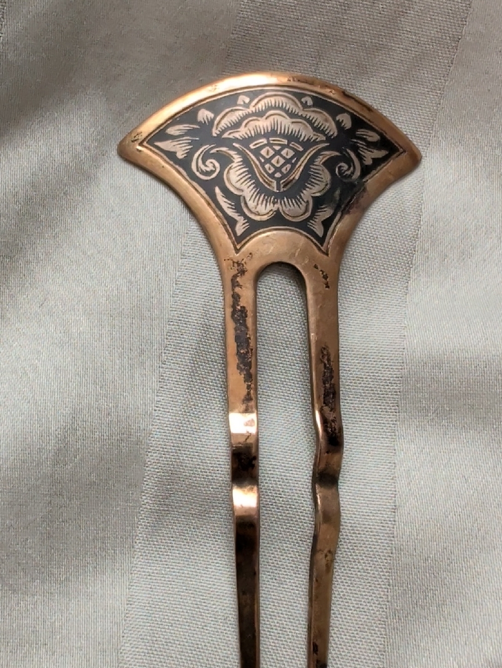 Gold Plated Silver Classic Decorative Hair Fork